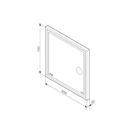 M91AMOX0653WG Универсальное зеркало с контурной Led-подсветкой, часами и косметическим зеркалом 65, артикул M91AMOX0653WG