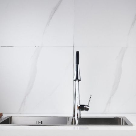 Смеситель для кухни с гибким изливом и режимом "душ" Rose R213, хром