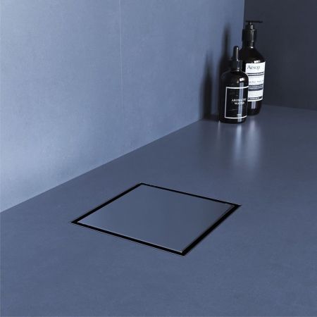 Душевой трап RGW SDR-10 квадратный, хром, металлическая крышка, горизонтальный слив (100x100), артикул 79211000-01