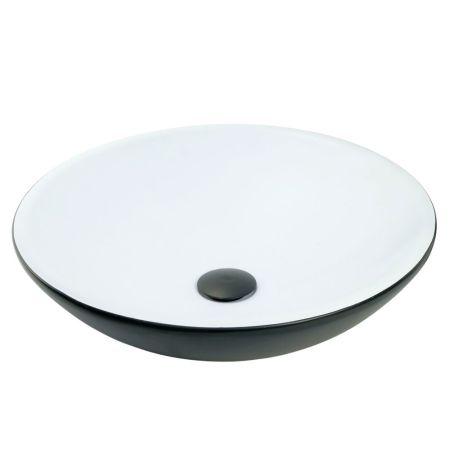 ARENA Раковина накладная круглая D46 см, белая/черная, ГЛЯНЦЕВАЯ, артикул 31567