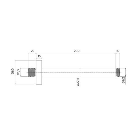 Кронштейн для верхнего душа в потолок, круглый, черный матовый, Optima Home (OPH20BRi61), артикул OPH20BRi61