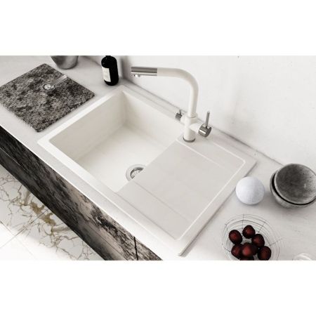 Кухонная мойка Dr. Gans ТЕХНО 25.030.D0760.401, белый, артикул 25.030.D0760.401