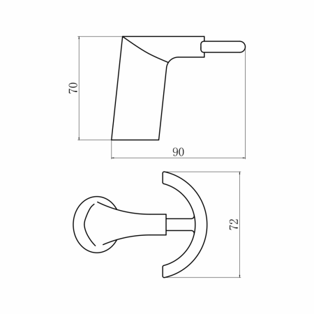 Крючок для ванной комнаты двойной FASHUN A1805-2-7, черный