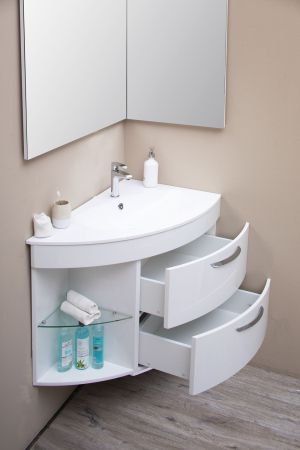 Тумба для ванной без раковины De Aqua Трио 90 Люкс R белая, артикул 00197202