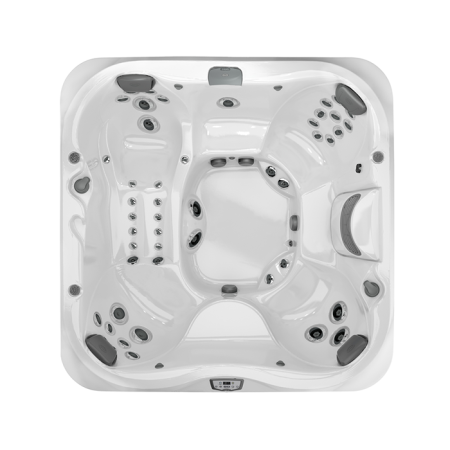 JACUZZI J375 Минибассейн 231х231х97 см, уф+озон, теплоизоляция, подсветка, Bluewave, 3кВТ, цвет Platinum, внешняя панель Smoked Ebony , без крышки, артикул ZM12ZY0EW40