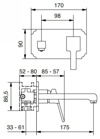 Встраиваемый смеситель для раковины CEZARES LEGEND-BLS2