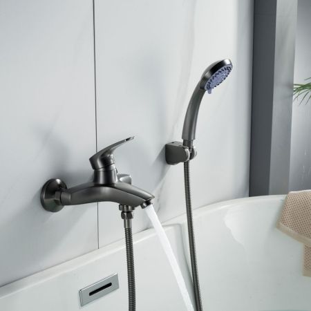 Смеситель для ванны Shevanik S5002T, оружейная сталь, артикул S5002T