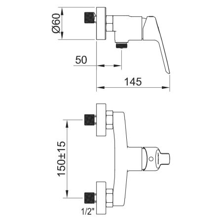 Смеситель Clever Panam Evo Elegance 60545 для душа