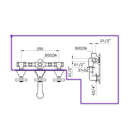 Nicolazzi P.m. Blanc Встраиваемая часть для смесителя со стены, артикул C2503