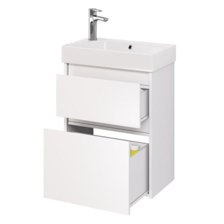 Тумба с раковиной подвесная Dreja Slim 55 см, белый, артикул 99-0400-com