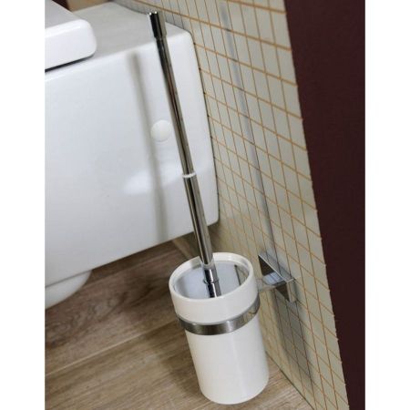 Ершик OLYM настенный, керамика с держателем, хром, Sapho, артикул 1321-08