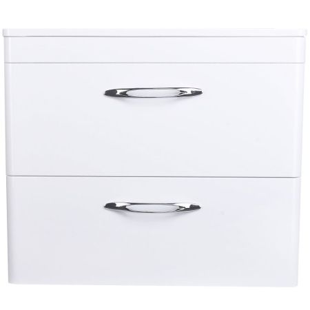 Тумба подвесная "Каре 70" (2 ящ.) Люкс белая, PLUS, артикул СС-00002269