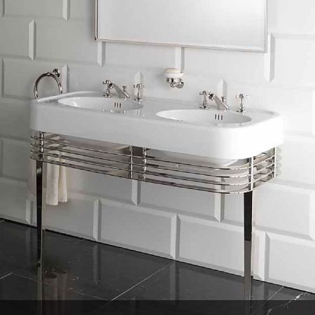 Devon Blues Collection Консоль для двойной раковины 1245х565см, цвет хром, артикул DEWIDEBLUESCR