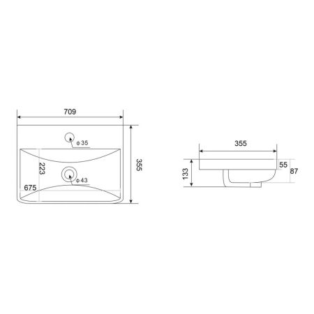 Раковина Velvex 9595(70), белый, артикул 9595(70)