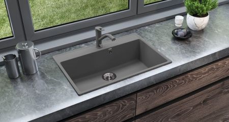 Кухонная мойка Ulgran Quartz Forte 760-09, мокрый асфальт, артикул Forte 760-09