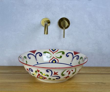 Раковина-чаша Bronze de Luxe Козетта Red 42 4364 Красный орнамент