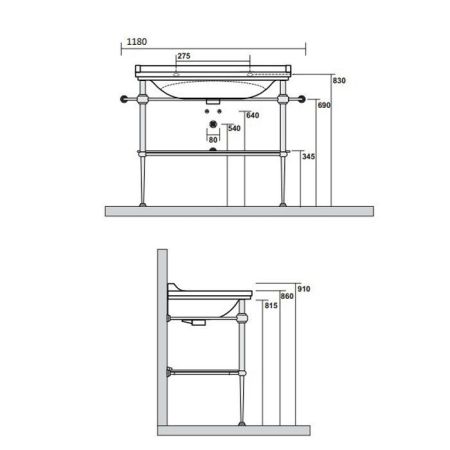Kerasan Waldorf Раковина керамическая 100х55см, c 1 отверстием под смеситель, белая, цвет заглушки - хром, артикул 4142K1bi/cr*1