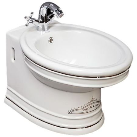 Биде Boheme Puro 955-CR подвесное Белое с узором Хром