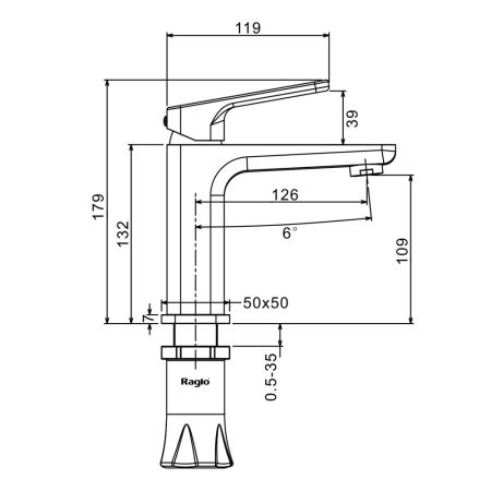 Смеситель для раковины Raglo R51.10, хром, артикул R51.10