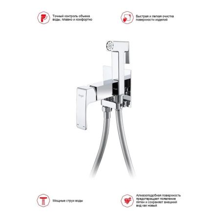 Гигиенический душ со смесителем встраиваемый Raglo R02.54, хром