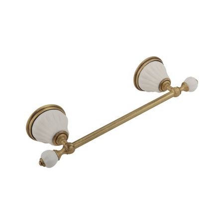 OLIVIA Полотенцедержатель L30 см, керамика белая, бронза, артикул 17437