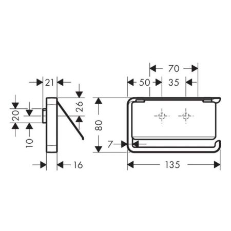 AXOR Universal Softsquare Держатель туалетной бумаги с крышкой, цвет полированное золото, артикул 42836990