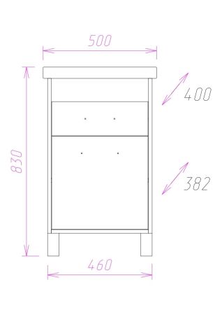 Тумба Onika Натали 50 напольная, ясень таормина (ум. Como 50/Фостер 50), артикул 105016