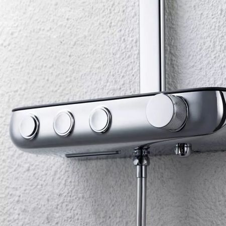 Душевая система с термостатом Bravat Cobble F6389423CP-A1-ENG, хром, артикул F6389423CP-A1-ENG