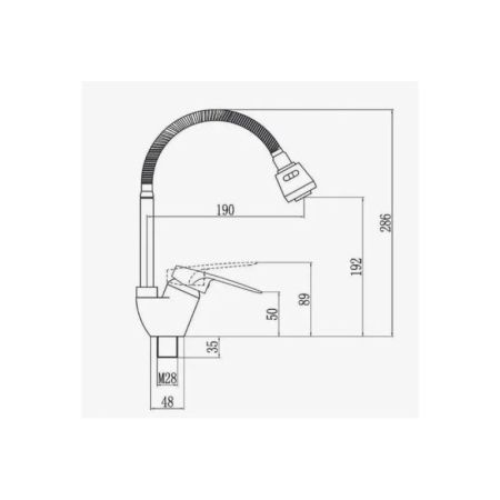 Смеситель для кухни с гибким изливом D-Lin D150628-3T, хром/белый