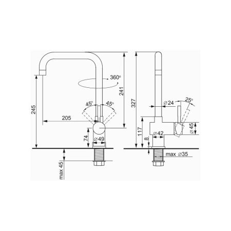 Смеситель для кухни Ulgran UQ-023-04, платина