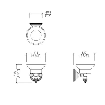 Devon Diamond Мыльница подвесная (белая керамика), цвет: никель блестящий, артикул WHD501NKBI