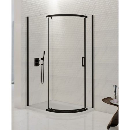 Душевое ограждение NEW TRENDY NEW KOMFORT BLACK 100x80x195 K-0470 (черный), артикул K-0470