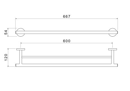 Полотенцедержатель двойной 600 мм AQUATEK AQ4230CR ОБЕРОН, артикул AQ4230CR