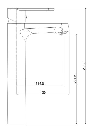 Смеситель Waterfall для раковины, высокий,  без донного клапана, артикул: WF25, артикул WF25