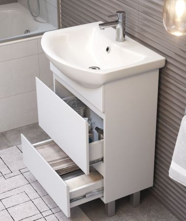 Тумба под раковину напольная VIGO Wing tn.WIN.BAL.60.2Y белый, 60 см, артикул tn.WIN.BAL.60.2Y белый