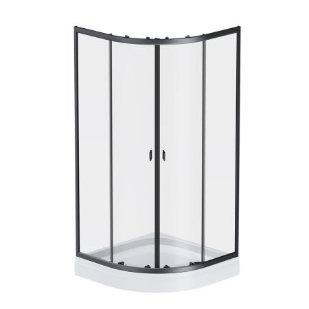 W88E-205-080BT64 X-Joy Twin Slide,  Душевое ограждение c поддоном, 80x80, профиль черный, артикул W88E-205-080BT64