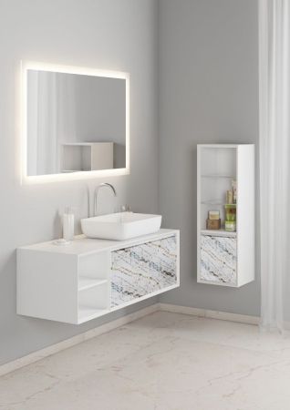 Шкаф пенал SanVit Стайл 32 pstyle в цвете Ral подвесной Розовый глянец