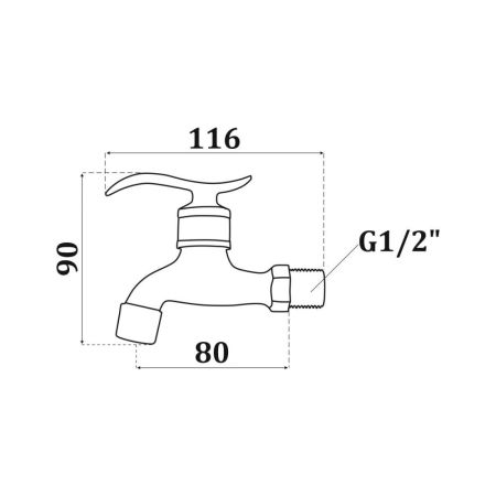 Кран на одну воду Maretti Avorio AV33R12, бронза, артикул AV33R12
