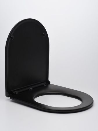 AQM1206 Сиденье тонкое быстросъемное с микролифтом, цвет черный матовый