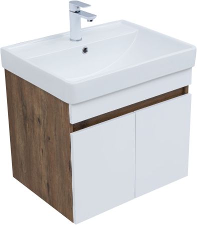Тумба под раковину Aquanet Оптима 60 дуб рустикальный/белый сатин, артикул 00344791