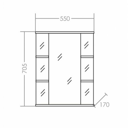 Зеркало "Герда-550" фацет, артикул 101020