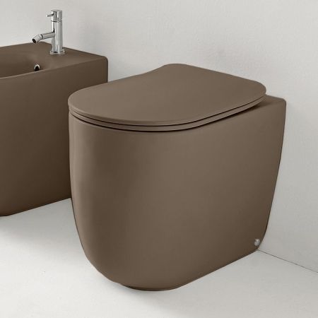 Kerasan Nolita Унитаз безободковый пристенный 55х35 см, с креплениями WB5N, цвет: Bruno matt, артикул 531888