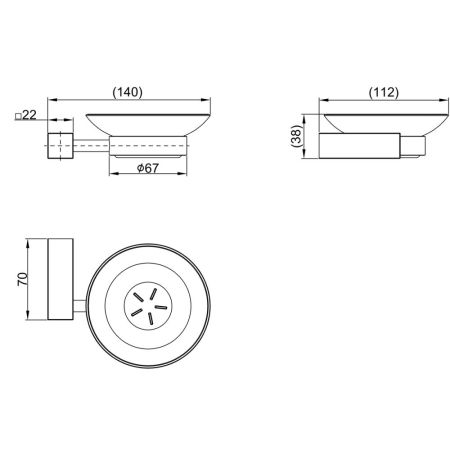 Мыльница Lemark VALDAY подвесная, сталь, стекло, брашированное золото (LMA-8131S-BRG), артикул LMA-8131S-BRG