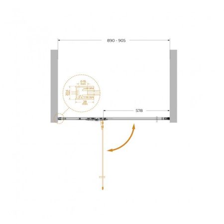 LINER-B-12-90-C-NERO-L Душевая дверь, артикул LINER-B-12-90-C-NERO-L