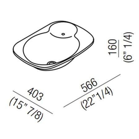 Agape Nivis Раковина встраиваемая 55.6х40.3х16 см, цвет: белая, артикул ACER0763I0Z *0