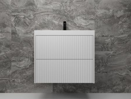 Тумба подвесная "Стокгольм 70", Classic 70, (2 ящ.) белый рифленый софт, PUSH, артикул ЛС-00002313