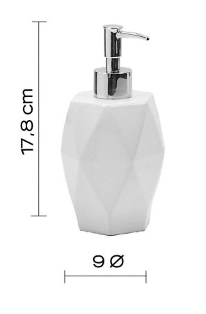 Gedy Dalia, настольный керамический дозатор с пластиковой помпой, цвет хром - белая керамика, артикул DA80(02)