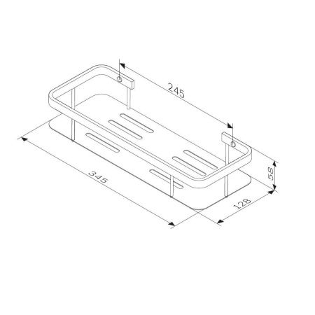 A7453122 Sense L Полка для душа прямая, черный A7453122 Sense L Полка для душа прямая, черный