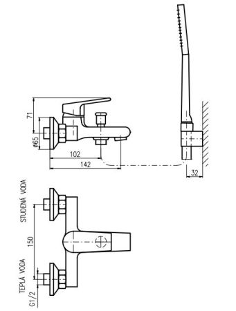Смеситель для ванны Rav Slezak Colorado CO254.5/1