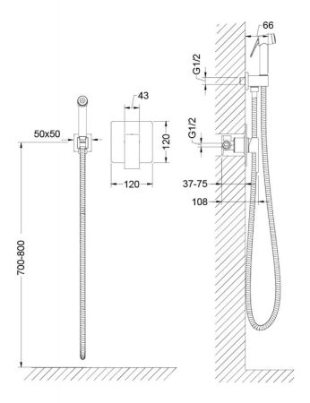Гигиенический душ со смесителем Timo Selene 2089/17SM Золото матовое, артикул 2089/17SM
